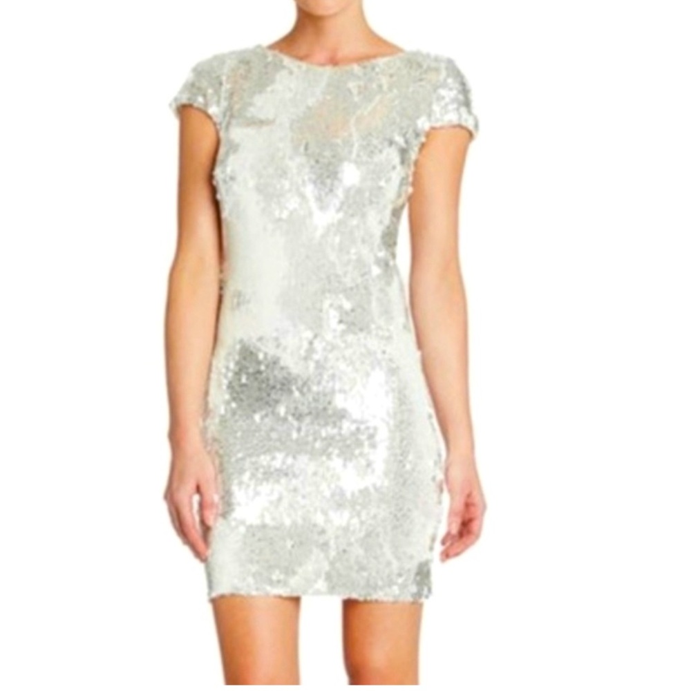 Dress The Population Tabitha Sequin White Backless